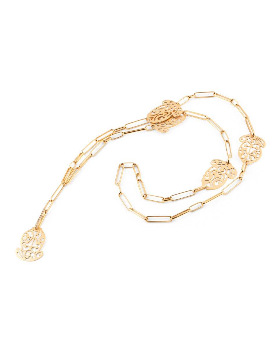 Pomellato "Ming" necklace in 18K rose gold and brown diamonds