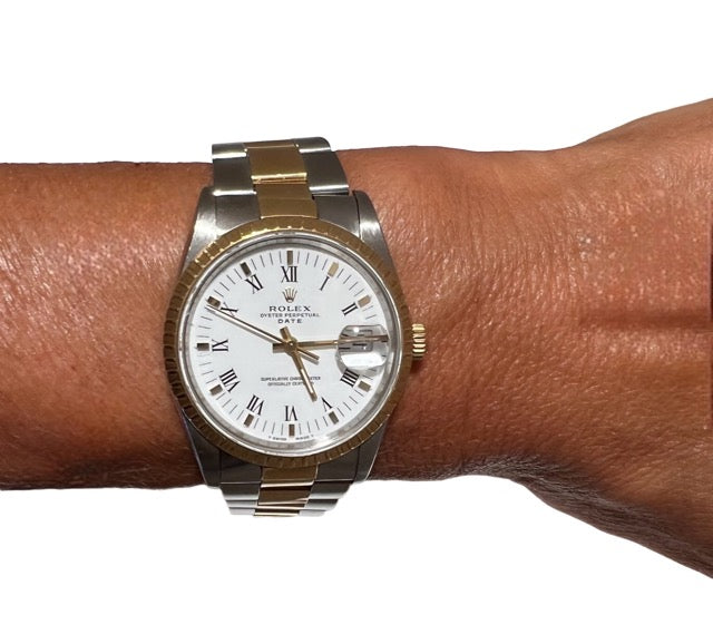 Rolex date watch in yellow gold and steel from 1990