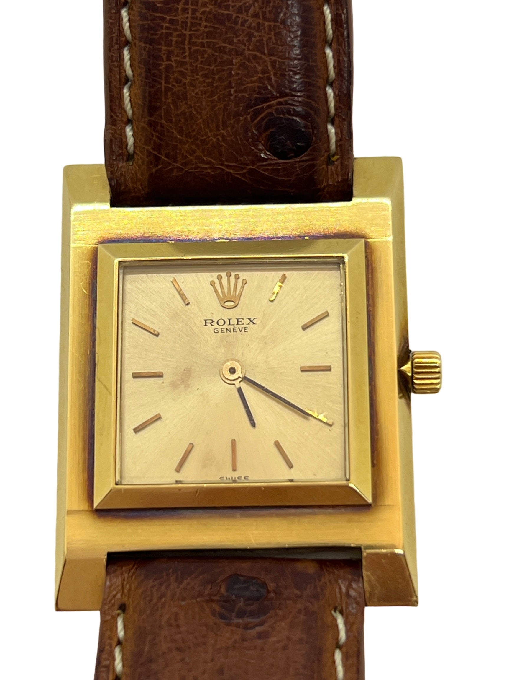 Rolex, montre vintage or sur cuir