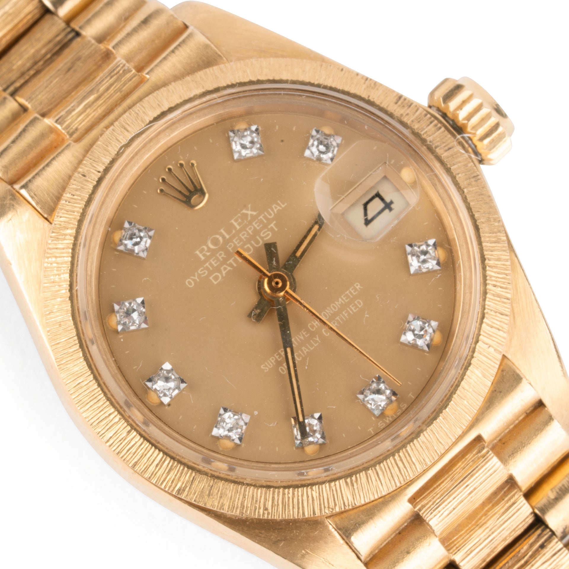 Rolex, montre Oyster perpetual datejust Or, Diamants vintage