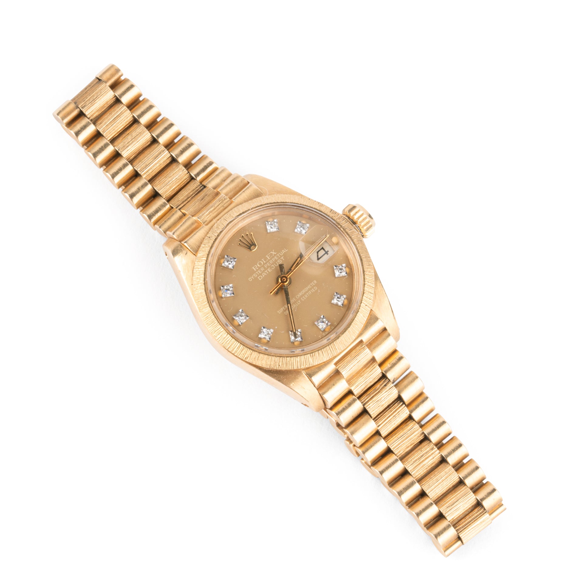 Rolex, Oyster perpetual datejust watch Gold, Vintage diamonds