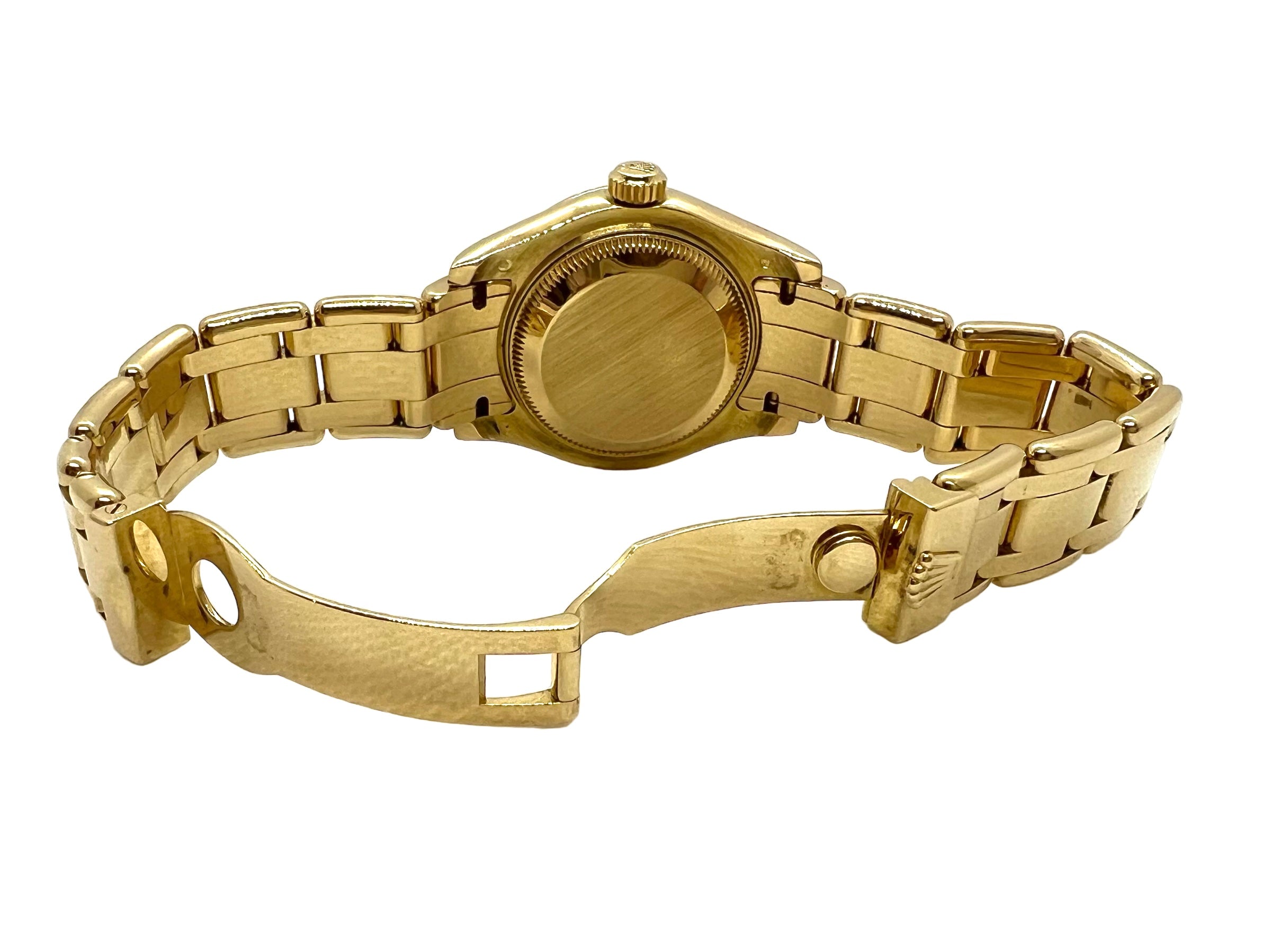 A Rolex Pearl Master watch in yellow gold and diamonds