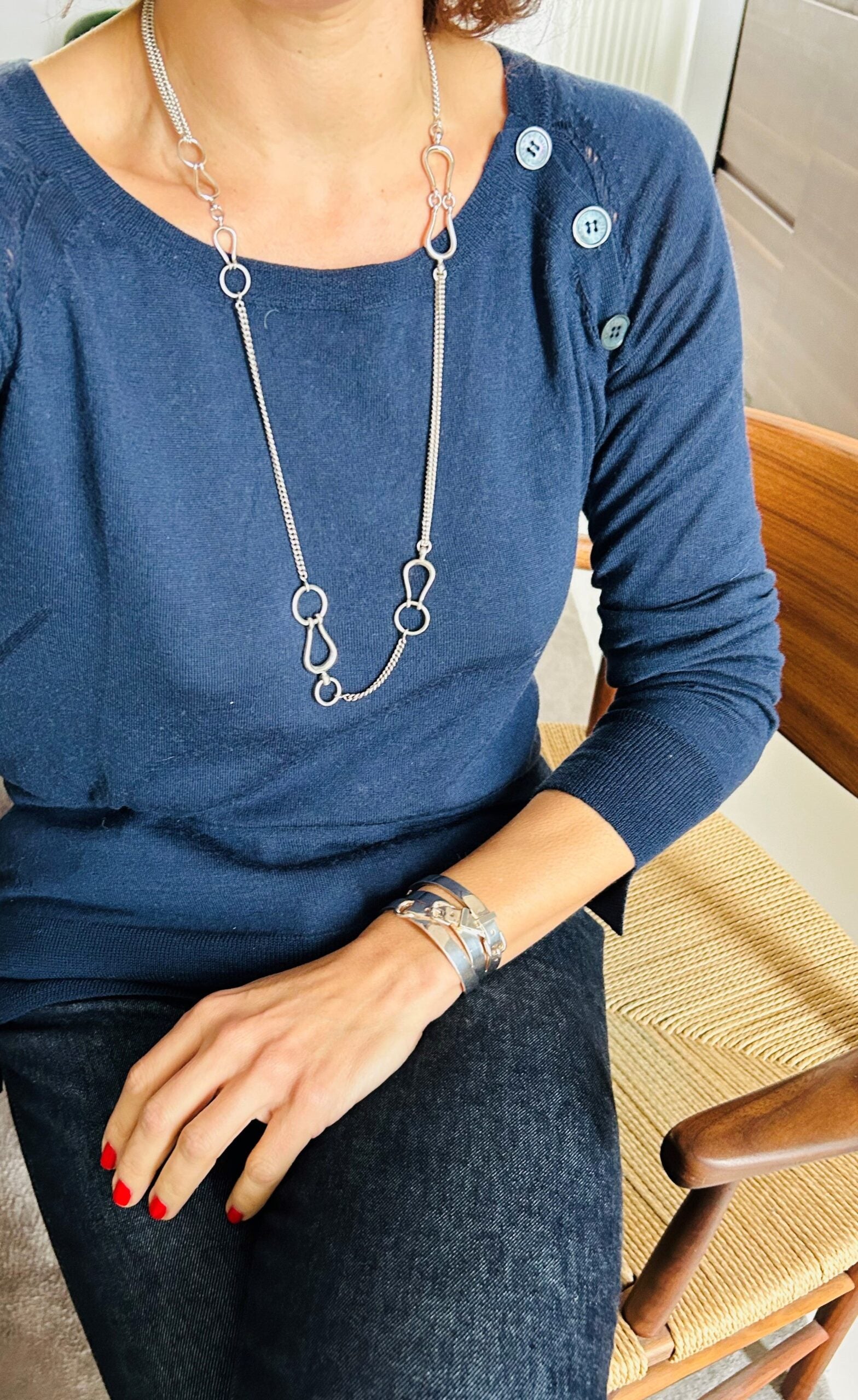 Hermès silver necklace