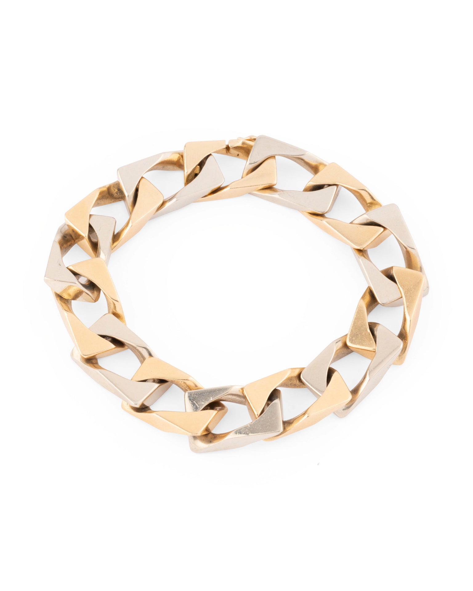 Sterlé, Bracelet vintage deux couleurs dOr 18k