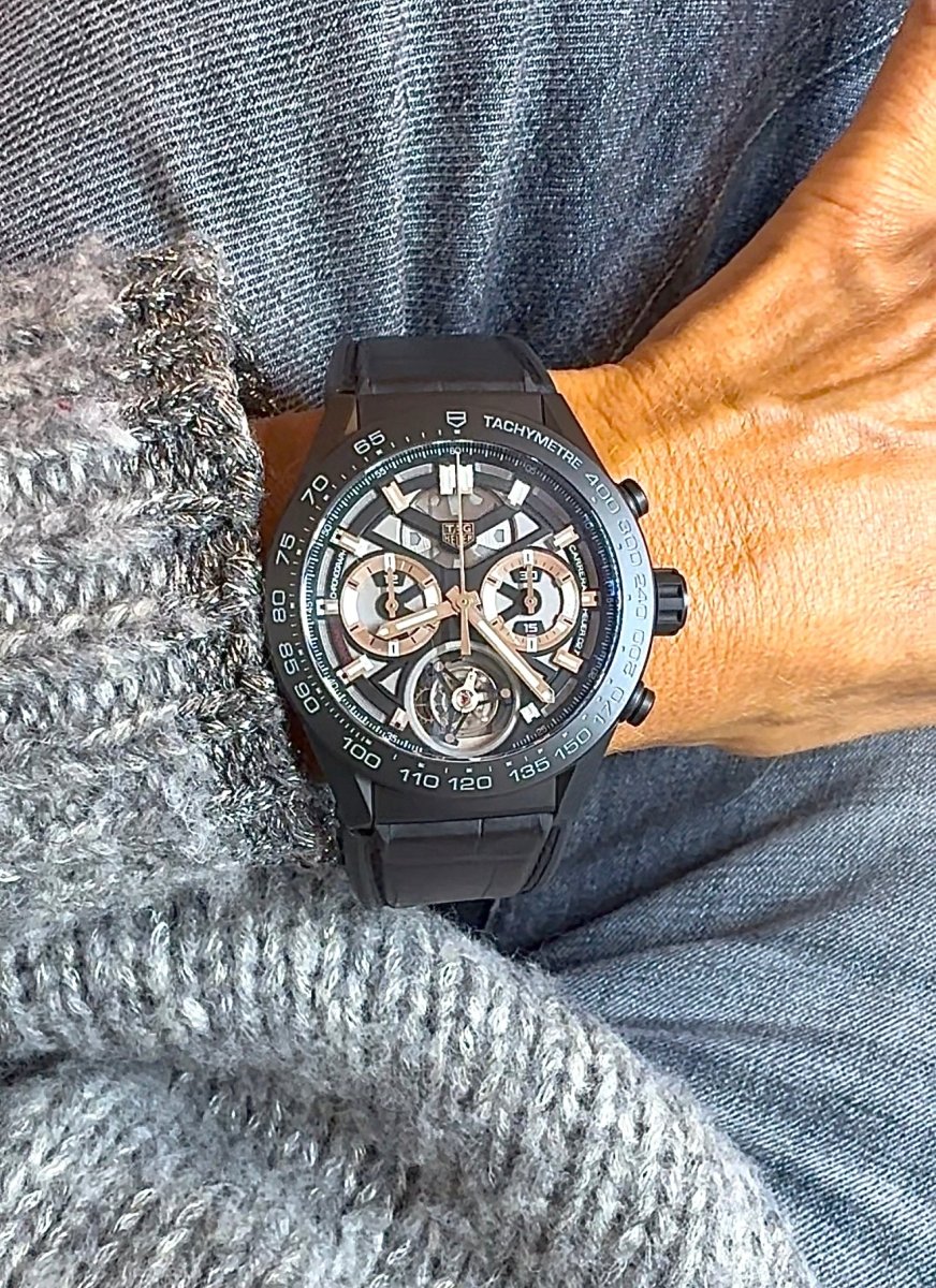 Tag Heuer montre tourbillon chrono céramique full set - Maison Eloe
