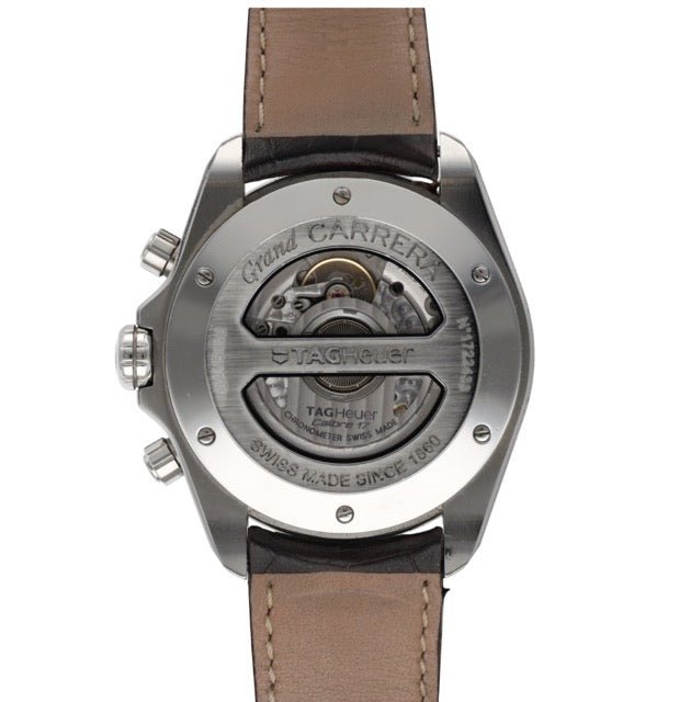 Tag Heuer Grand Carrera Chronographe en acier 43 mm avec boite d'origine - Maison Eloe