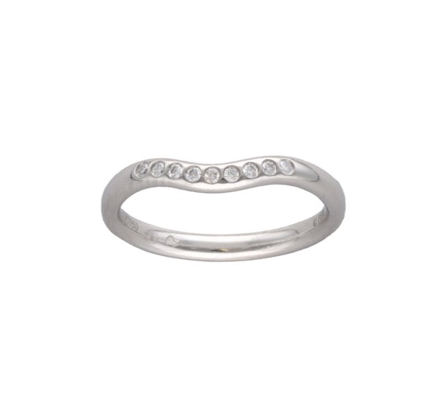 Tiffany Co Elsa Peretti , demi alliance en platine et diamants