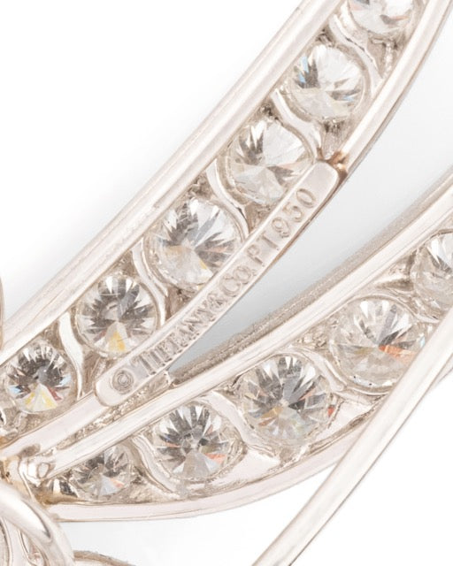 Tiffany & Co, 2 broches libellules Vintage en platine, diamants et saphir