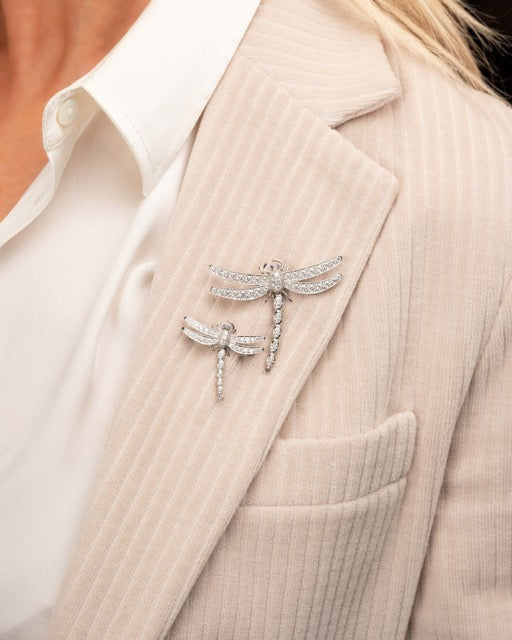 Tiffany & Co, 2 Vintage Dragonfly Brooches in Platinum, Diamonds and Sapphire