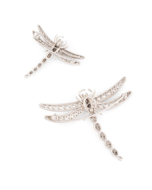 Tiffany & Co, 2 Vintage Dragonfly Brooches in Platinum, Diamonds and Sapphire