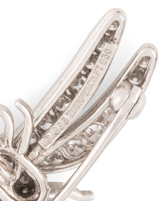 Tiffany & Co, 2 Vintage Dragonfly Brooches in Platinum, Diamonds and Sapphire
