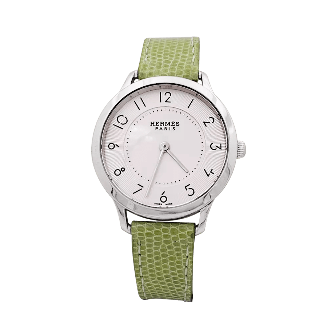 Montre Hermès, "Slim", acier. - Maison Eloe