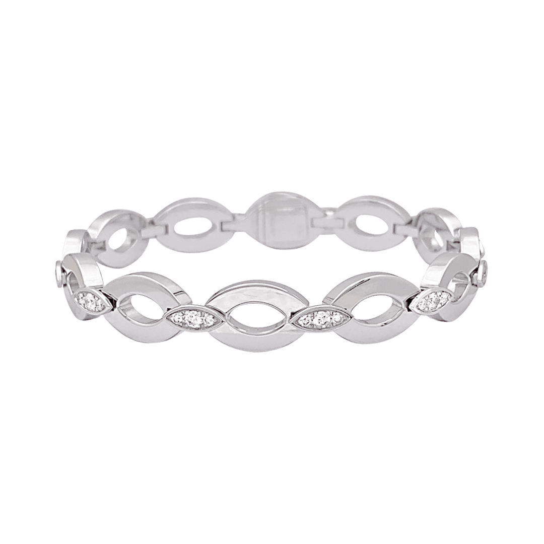 Bracelet Cartier "Diadéa" or blanc, diamants. - Maison Eloe