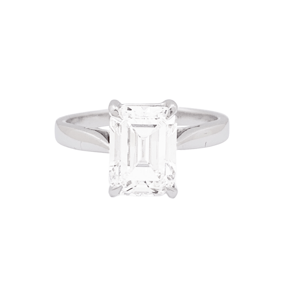 Bague taille émeraude, or blanc. - Maison Eloe