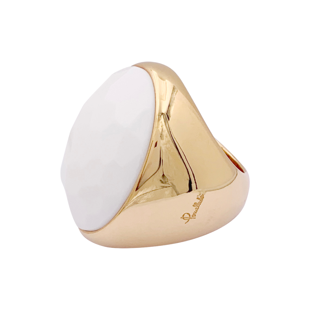 Bague Pomellato "Victoria" or jaune, cacholong.