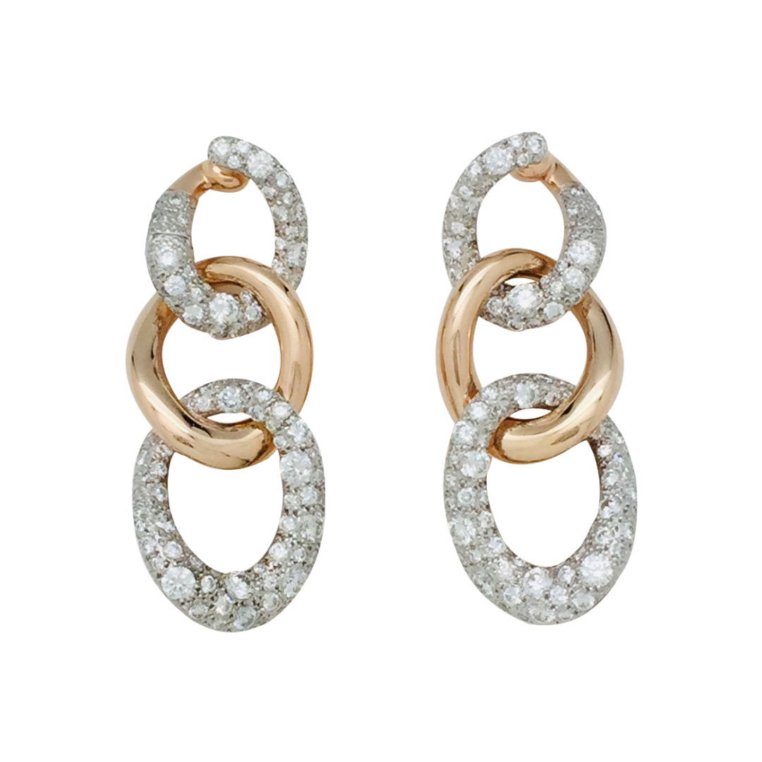 Boucles d'oreilles Pomellato, "Tango", en or rose et diamants. - Maison Eloe