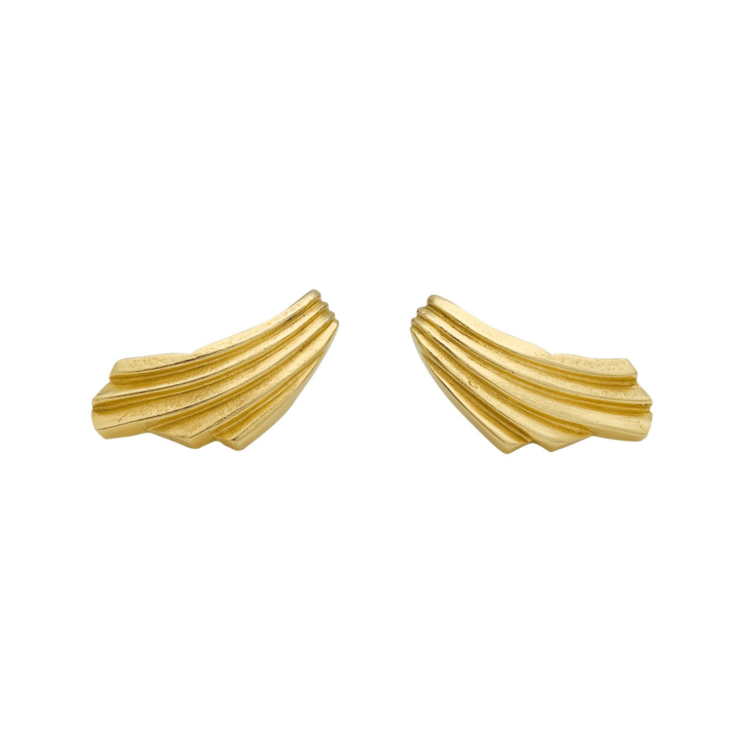 Boucles d'oreilles Lalaounis "Drapé" en or jaune. - Maison Eloe