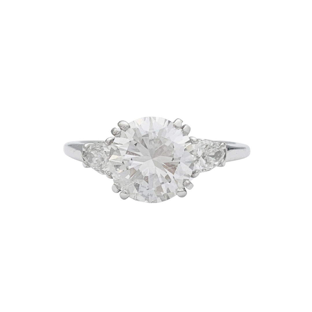 Bague diamant 2 carats, platine.