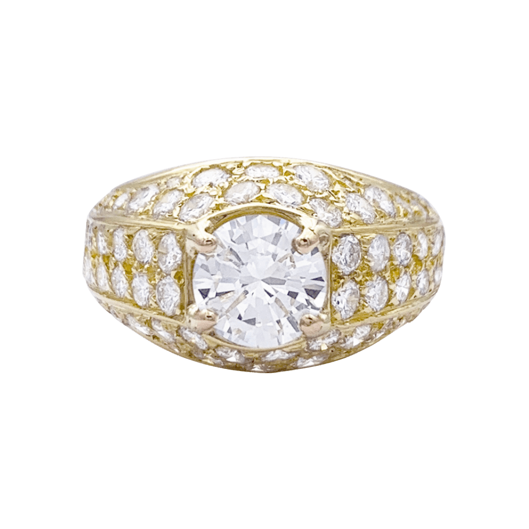 Bague or jaune, diamants. - Maison Eloe