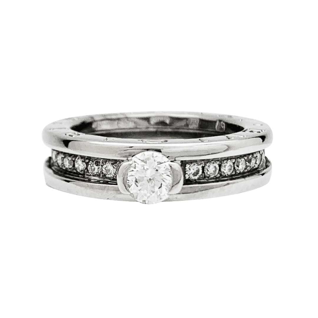Bague Bulgari, "B.Zero1", or blanc et diamant central - Maison Eloe