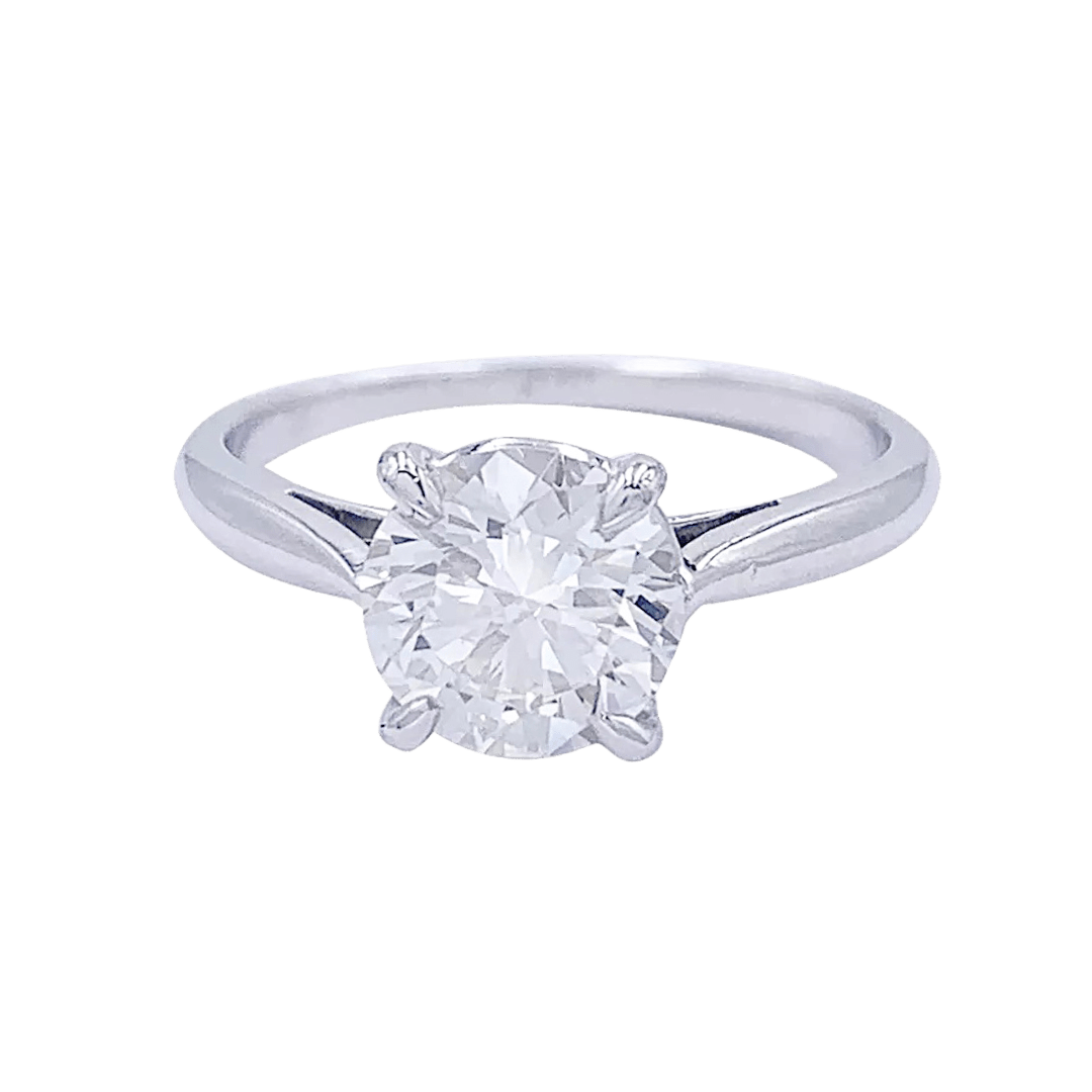 Bague solitaire en or blanc, diamant 1,36 carat. - Maison Eloe