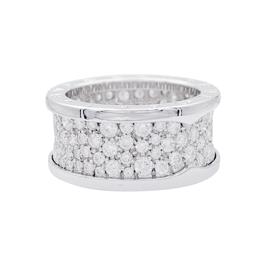 Bague Bulgari, "B.Zero1", or blanc et pavé diamants. - Maison Eloe
