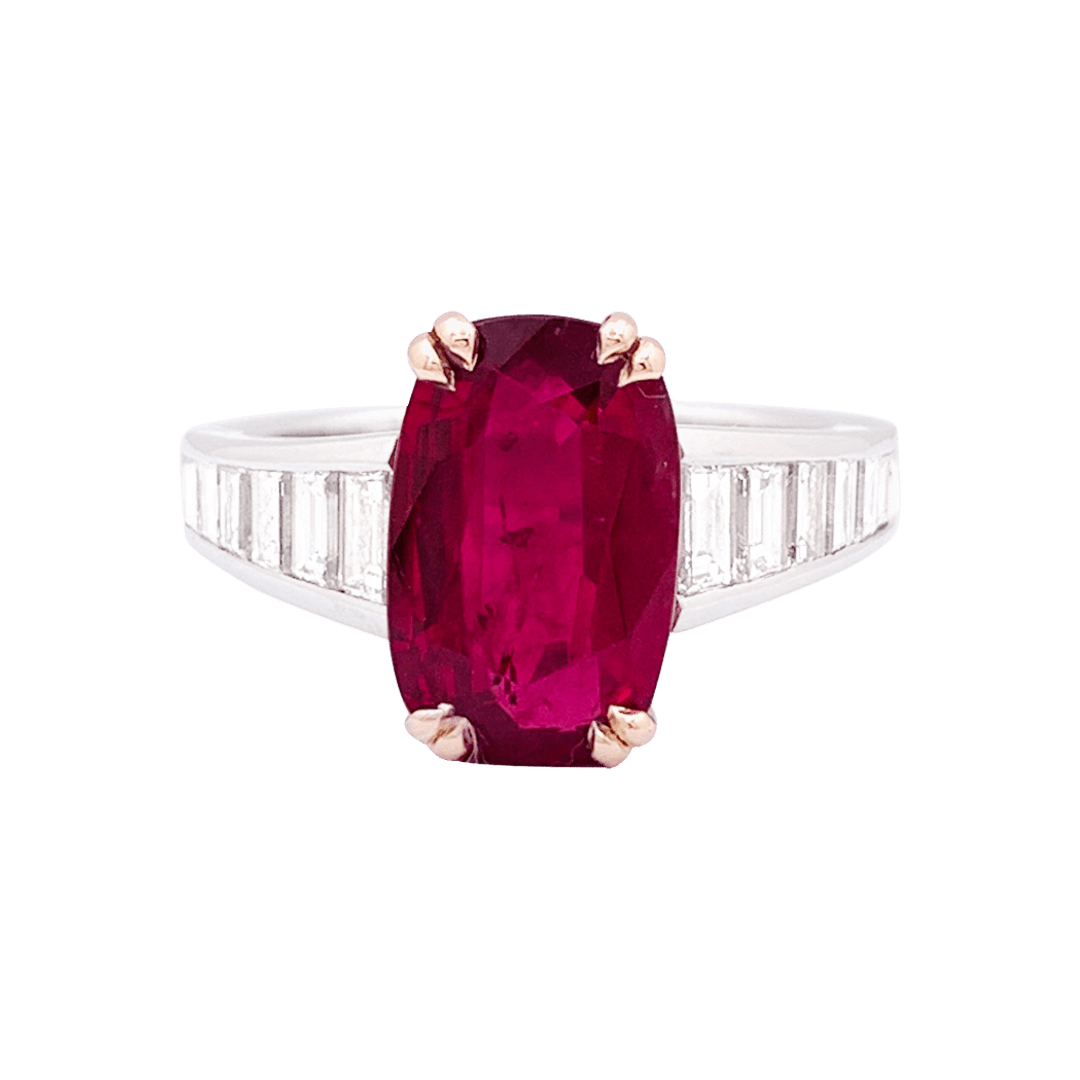 Bague or, diamants, rubis. - Maison Eloe