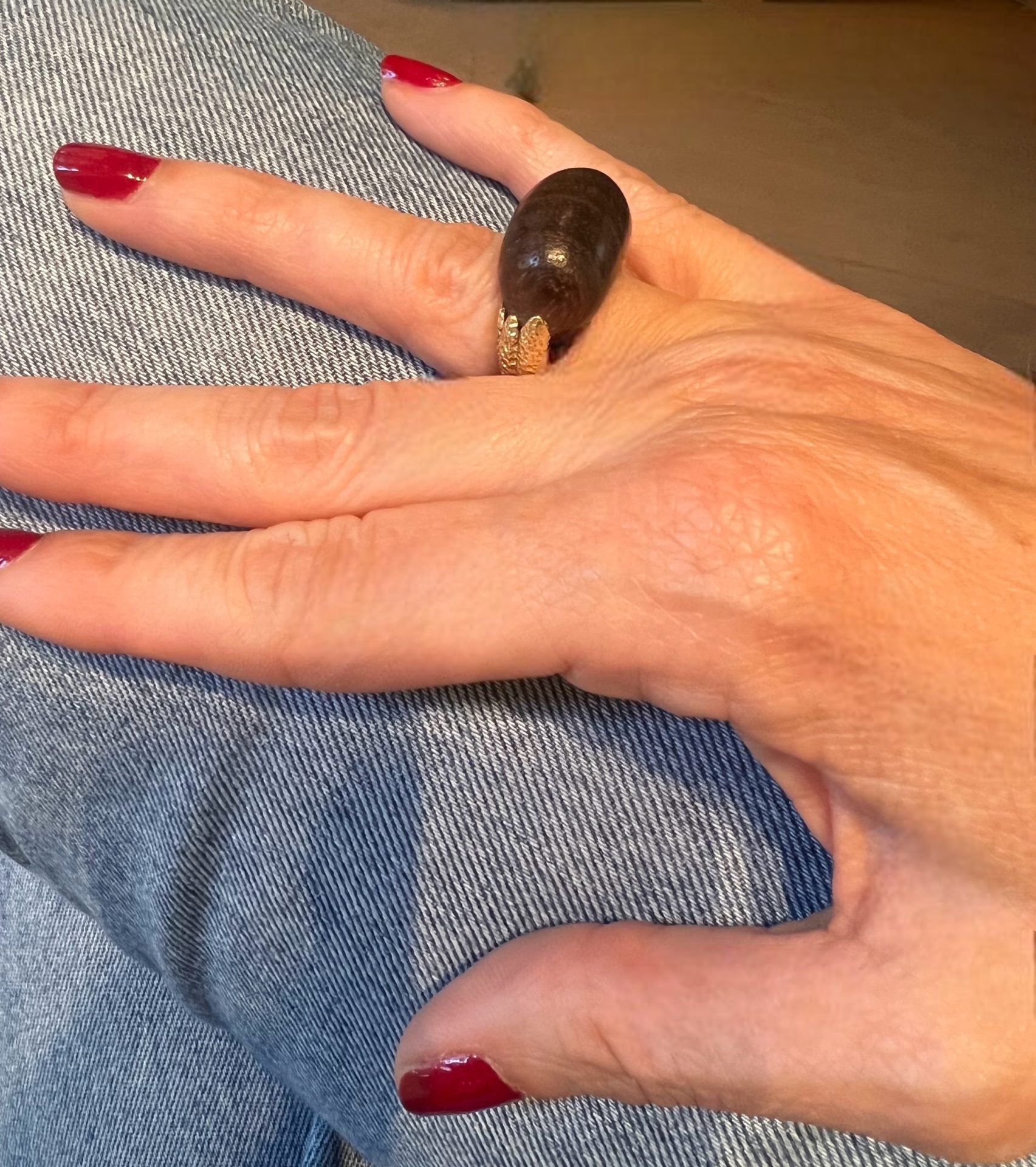 Bague Van Cleef & Arpels en or et bois