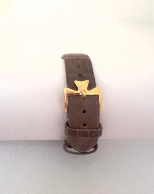 Vacheron Constantin, Montre Or Rose et Diamants sur Cuir