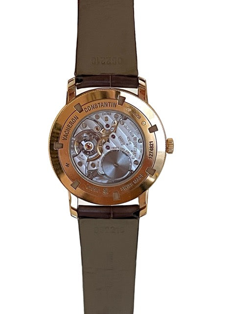 Vacheron Constantin, Montre Or Rose et Diamants sur Cuir