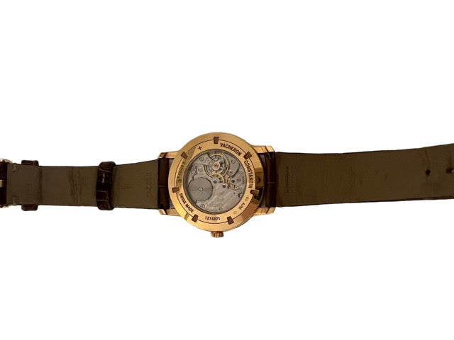 Vacheron Constantin, Montre Or Rose et Diamants sur Cuir