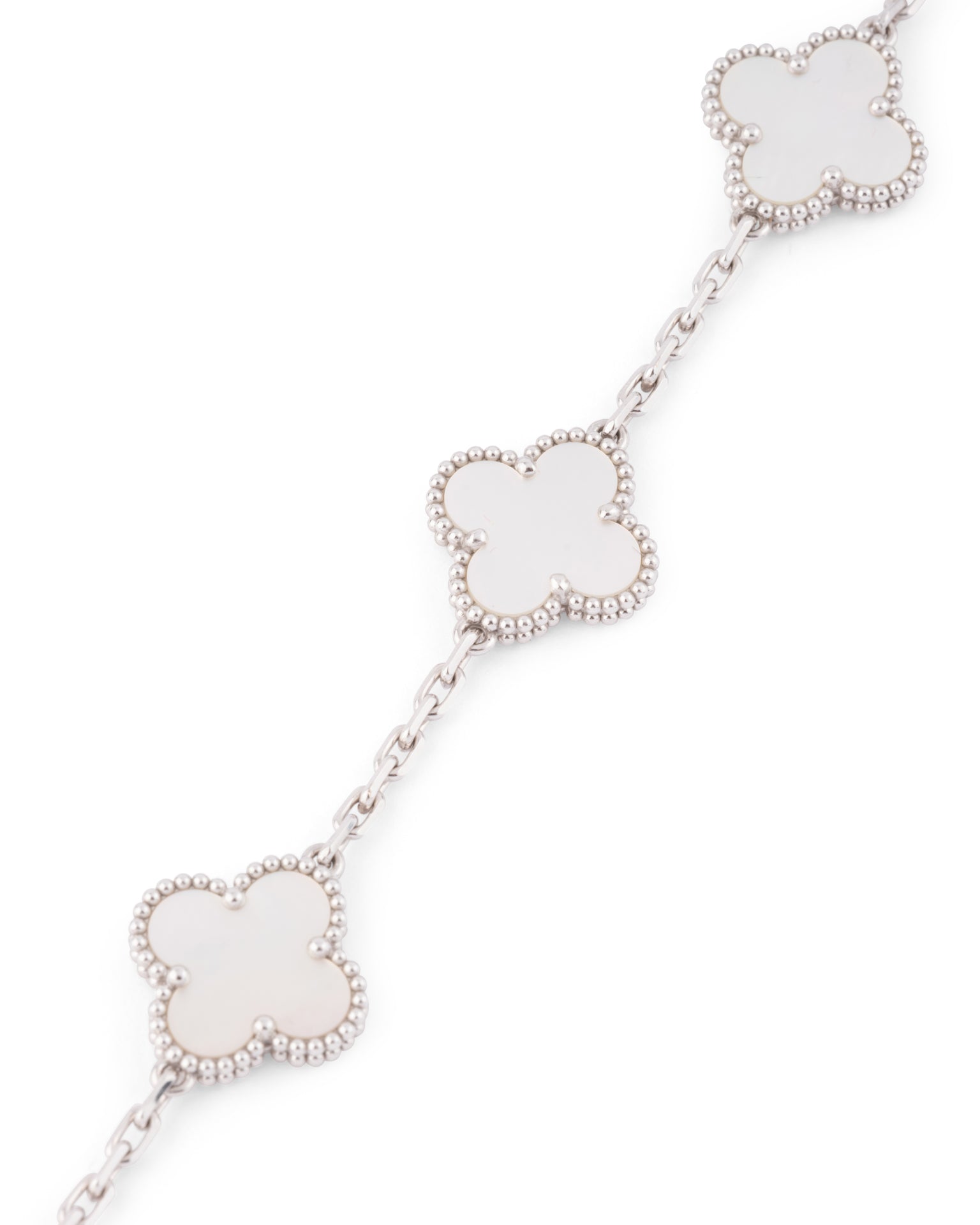 Van Cleef & Arpels Bracelet "Vintage Alhambra" 5 motifs nacre et or Blanc