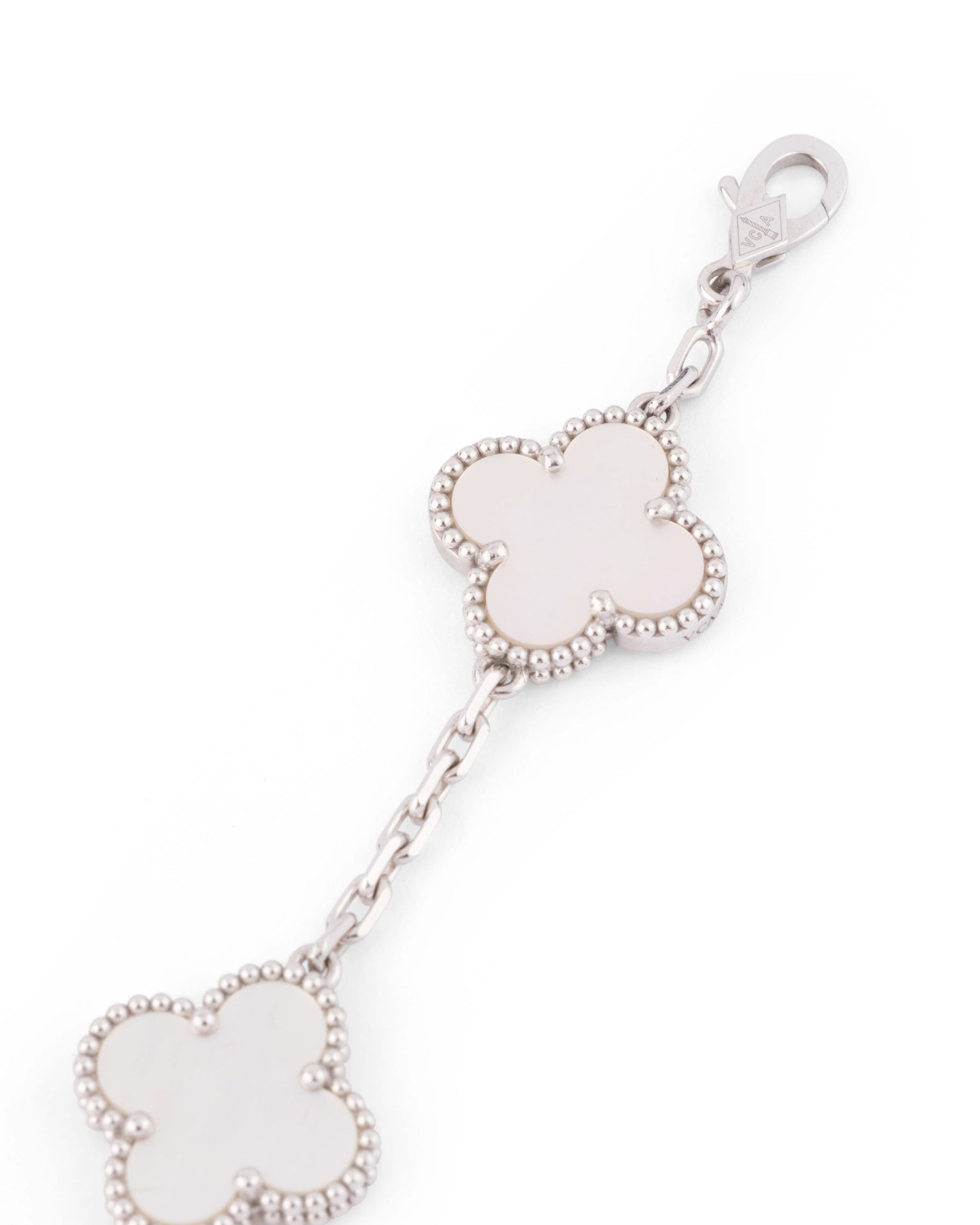 Van Cleef & Arpels Bracelet "Vintage Alhambra" 5 motifs nacre et or Blanc