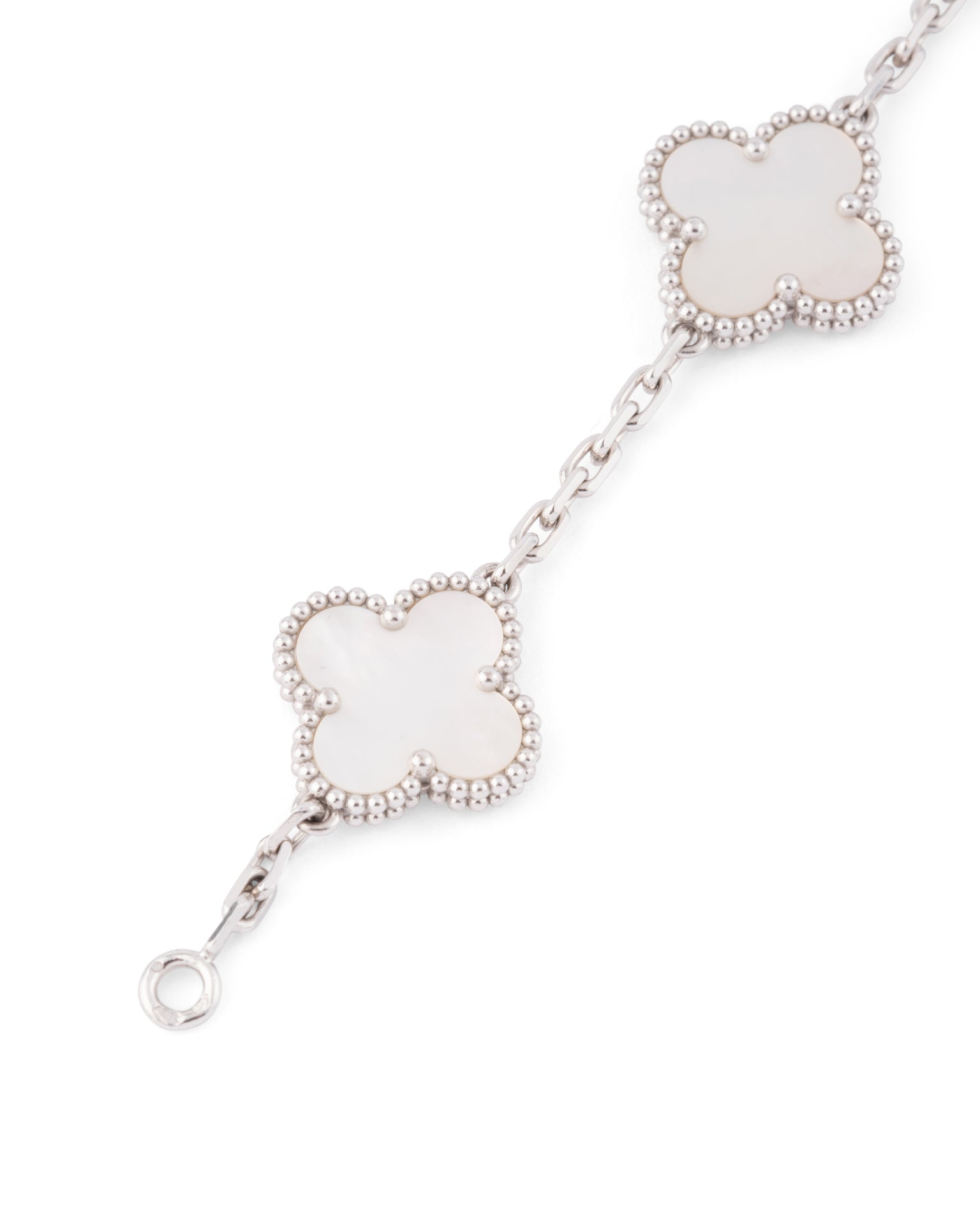 Van Cleef & Arpels Bracelet "Vintage Alhambra" 5 motifs nacre et or Blanc