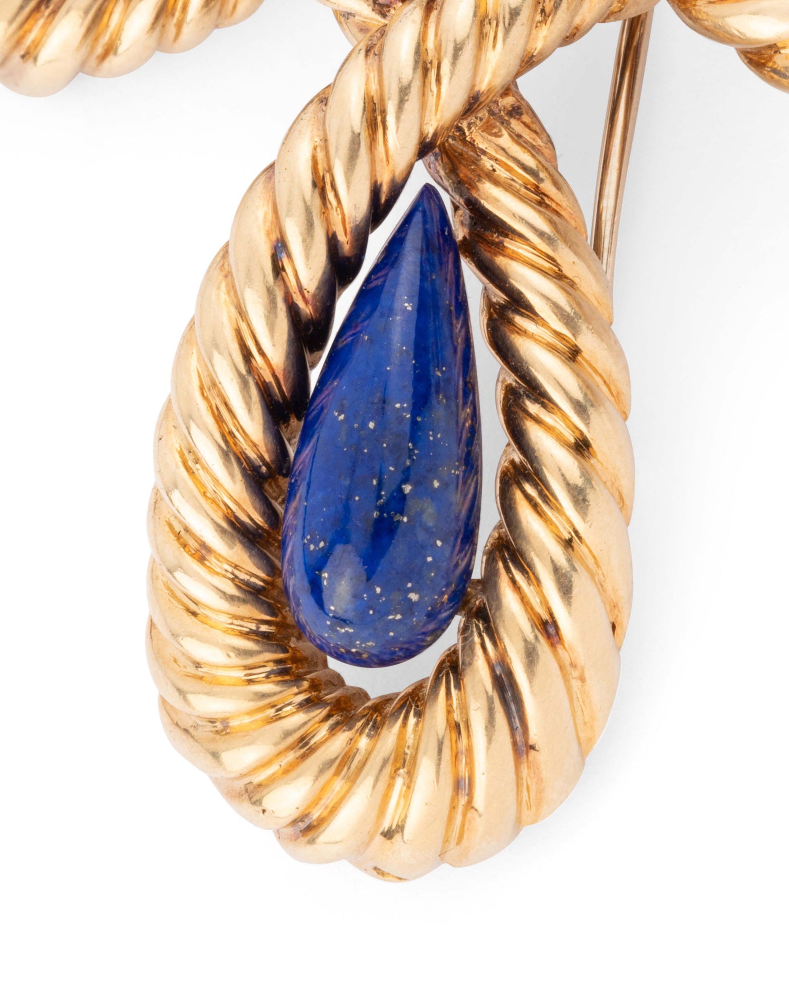 Van Cleef & Arpels, Vintage Two-Tone Gold Brooch, Diamonds, Lapis Lazuli