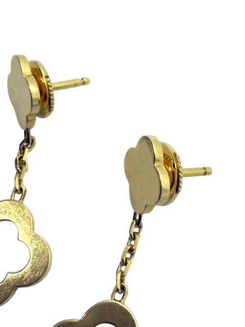 Van Cleef & Arpels, boucles d'oreilles pendantes Byzantine Alhambra or jaune 18K - Maison Eloe