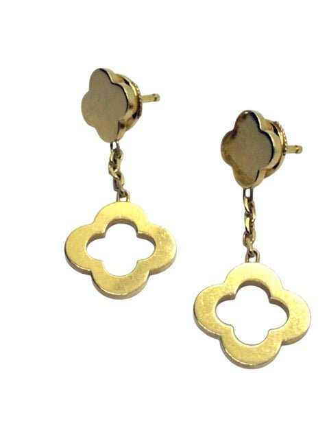 Van Cleef & Arpels, boucles d'oreilles pendantes Byzantine Alhambra or jaune 18K - Maison Eloe