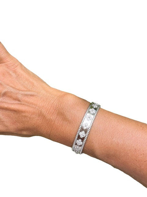 Van Cleef & Arpels, “Perlée Trèfles” Bracelet, White Gold, Diamonds