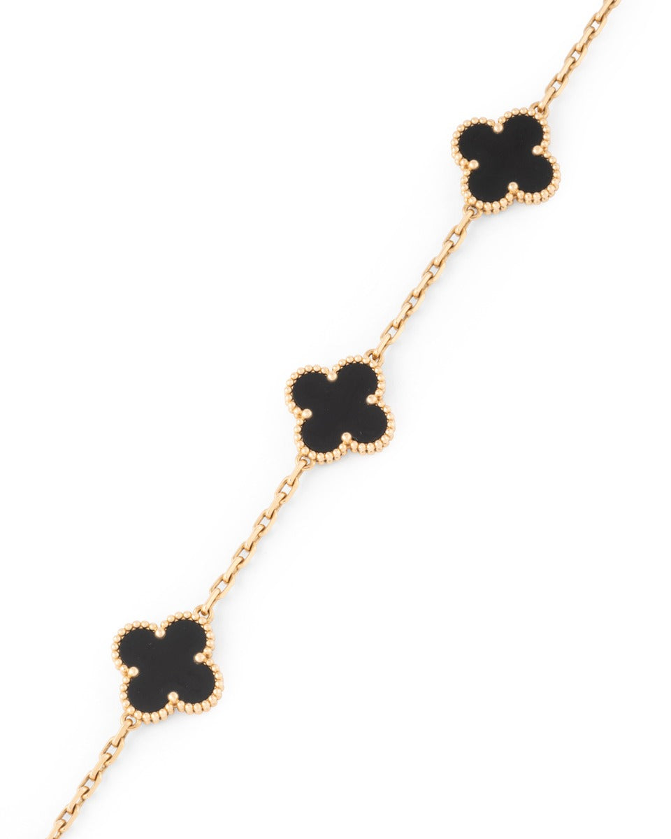 Van Cleef & Arpels, bracelet "Vintage Alhambra" en or jaune 18 K , onyx