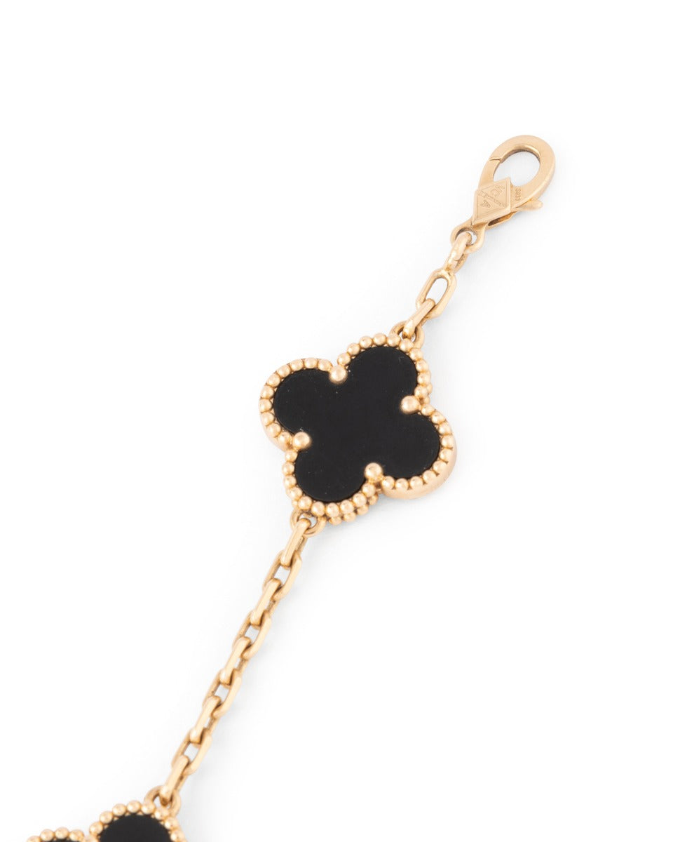Van Cleef & Arpels, bracelet "Vintage Alhambra" en or jaune 18 K , onyx