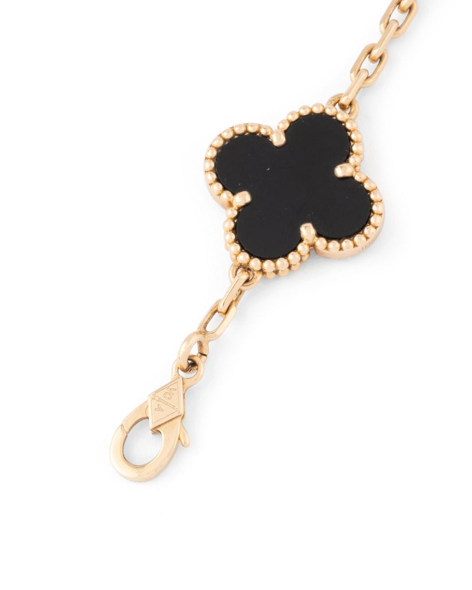 Van Cleef & Arpels, bracelet "Vintage Alhambra" en or jaune 18 K , onyx