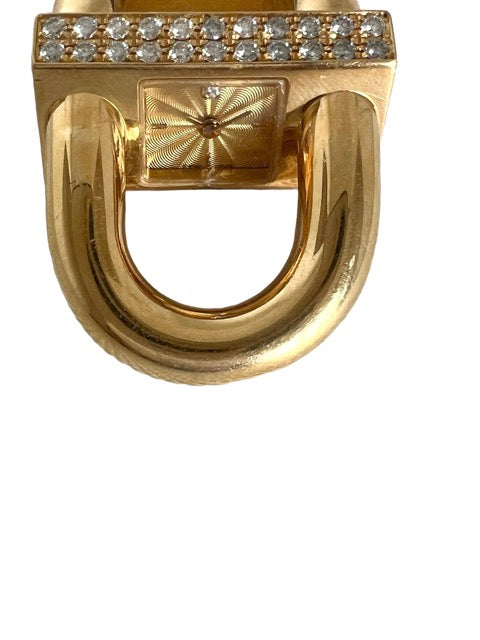 Van Cleef & Arpels, Montre Cadenas, Or jaune, Diamants et Cuir exotique