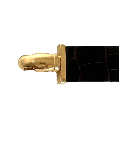 Van Cleef & Arpels, Montre Cadenas, Or jaune, Diamants et Cuir exotique