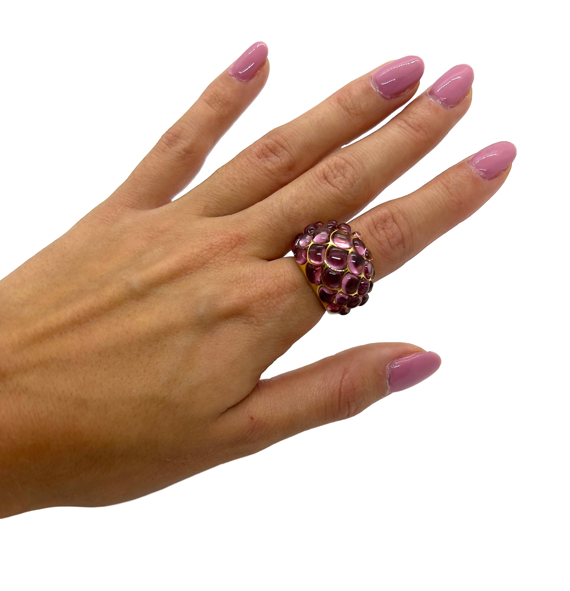 Vasari, Bague or jaune, Tourmalines roses