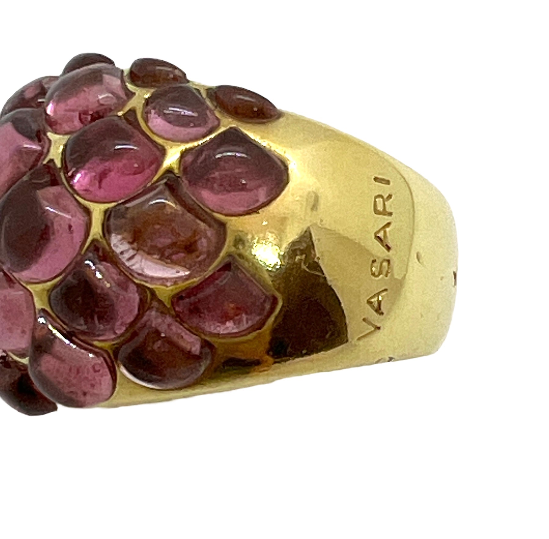 Vasari, Yellow gold ring, Pink tourmalines
