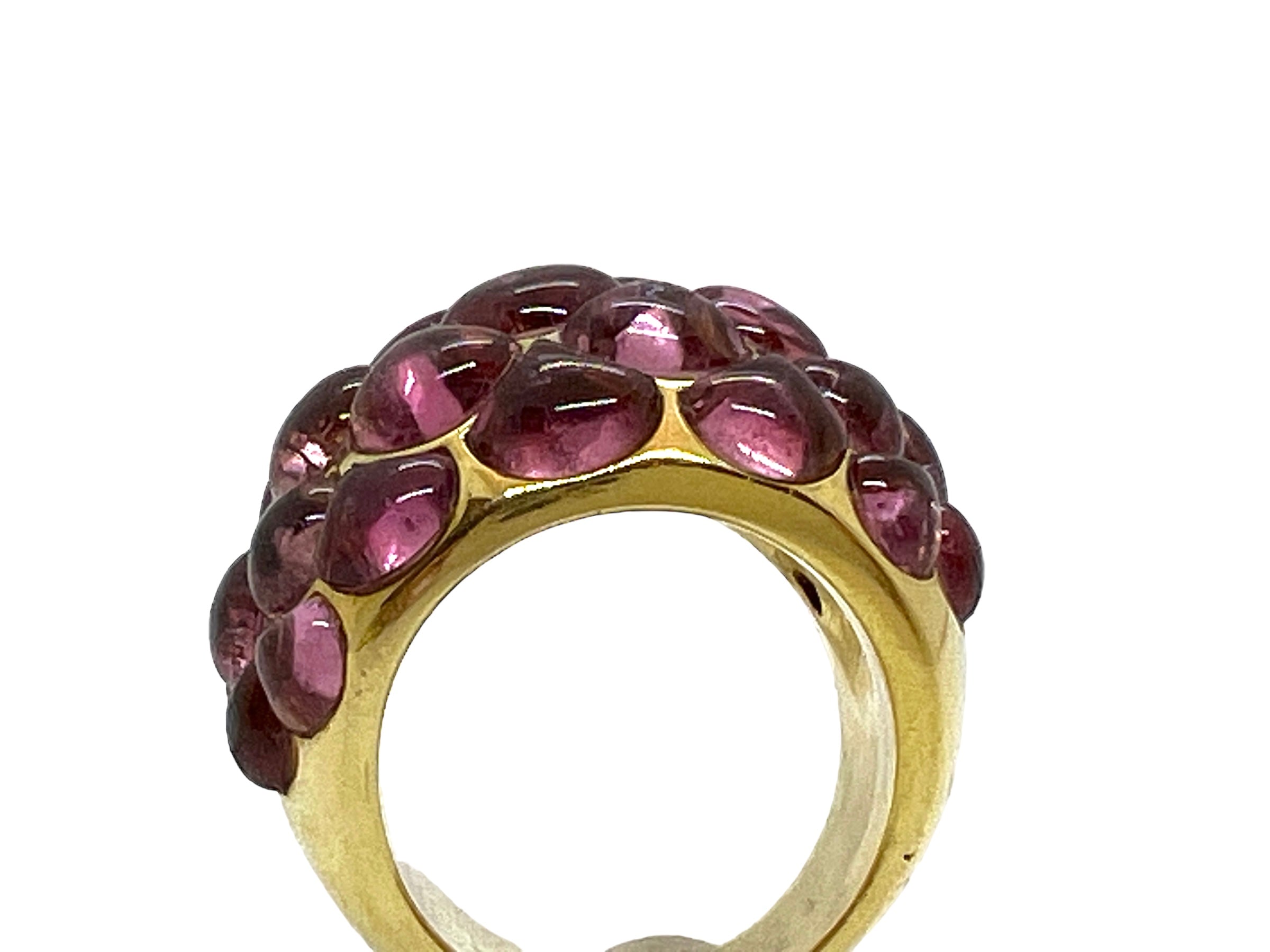 Vasari, Yellow gold ring, Pink tourmalines