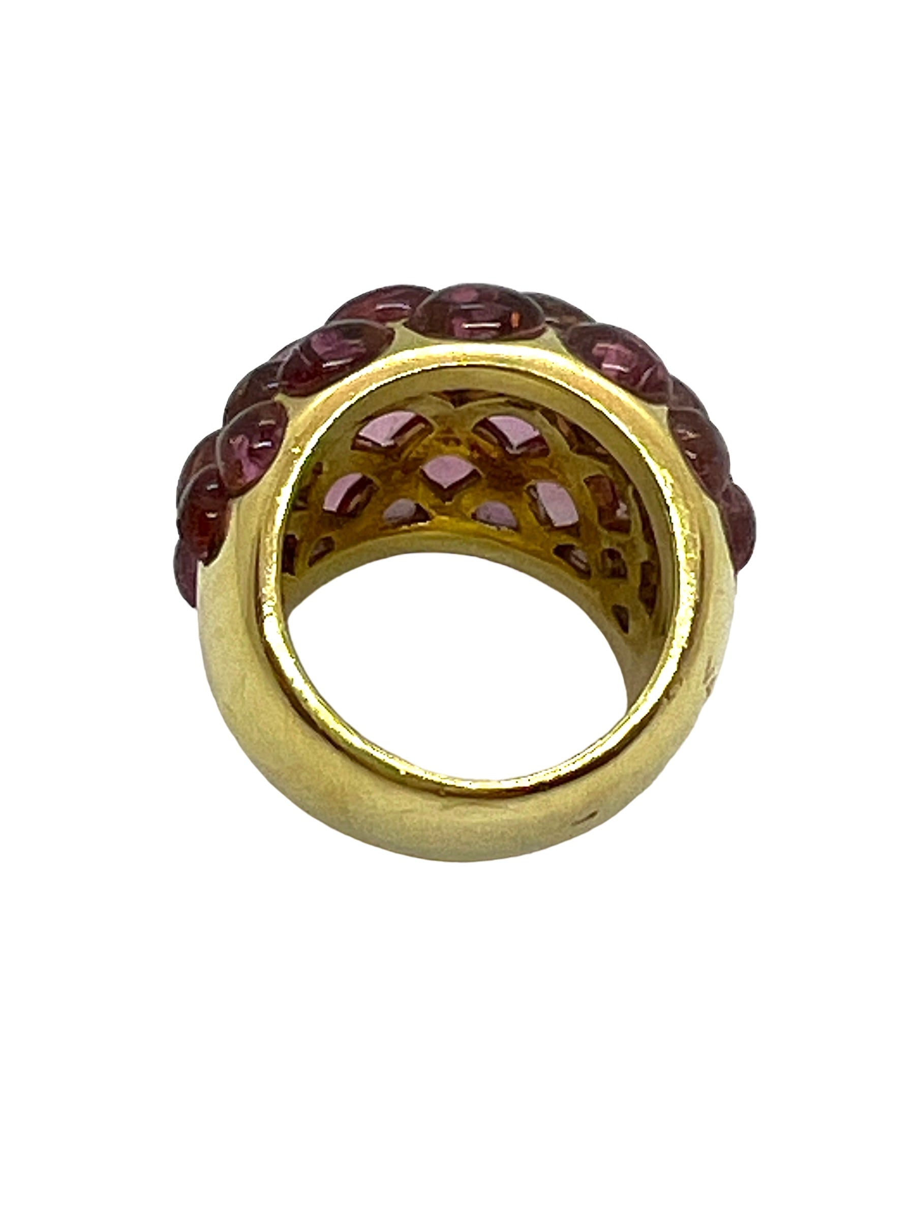 Vasari, Yellow gold ring, Pink tourmalines