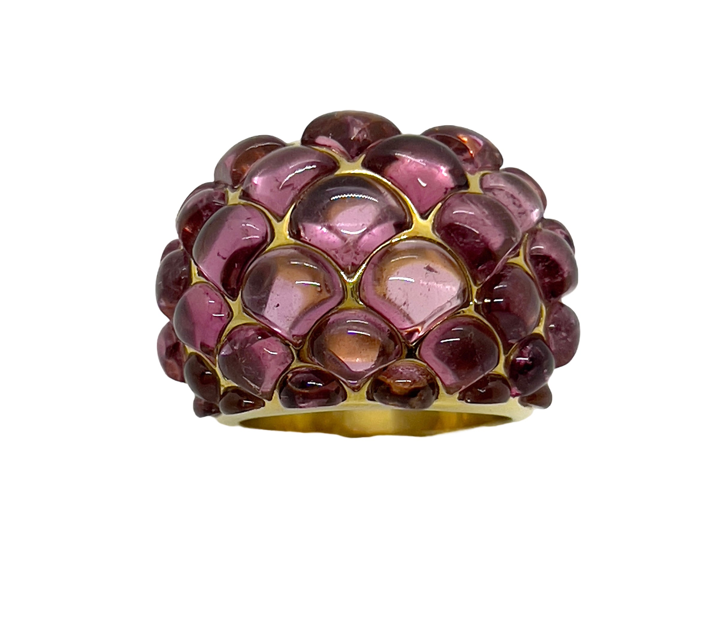Vasari, Bague or jaune, Tourmalines roses