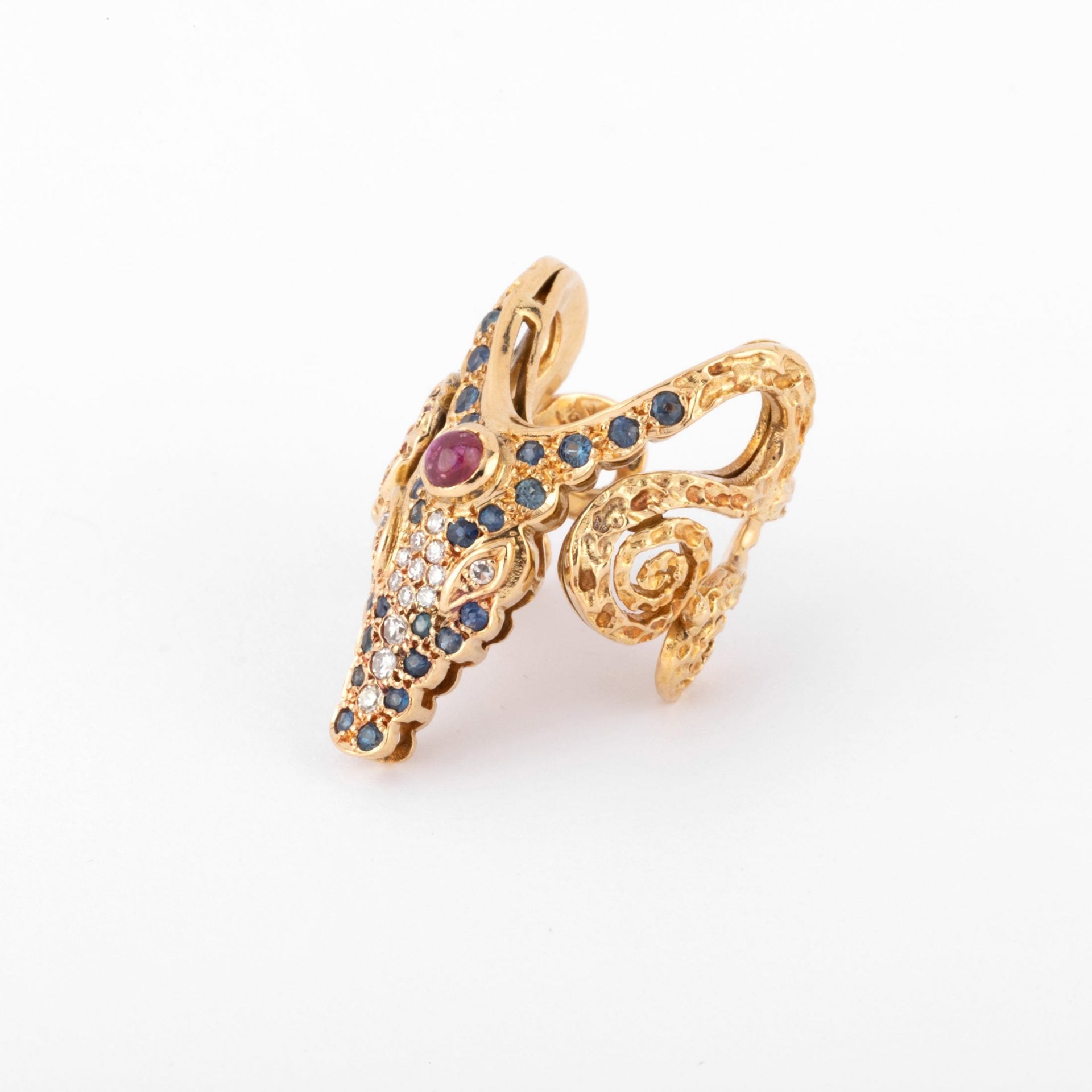 Lalaounis bague or jaune tête de crocodile