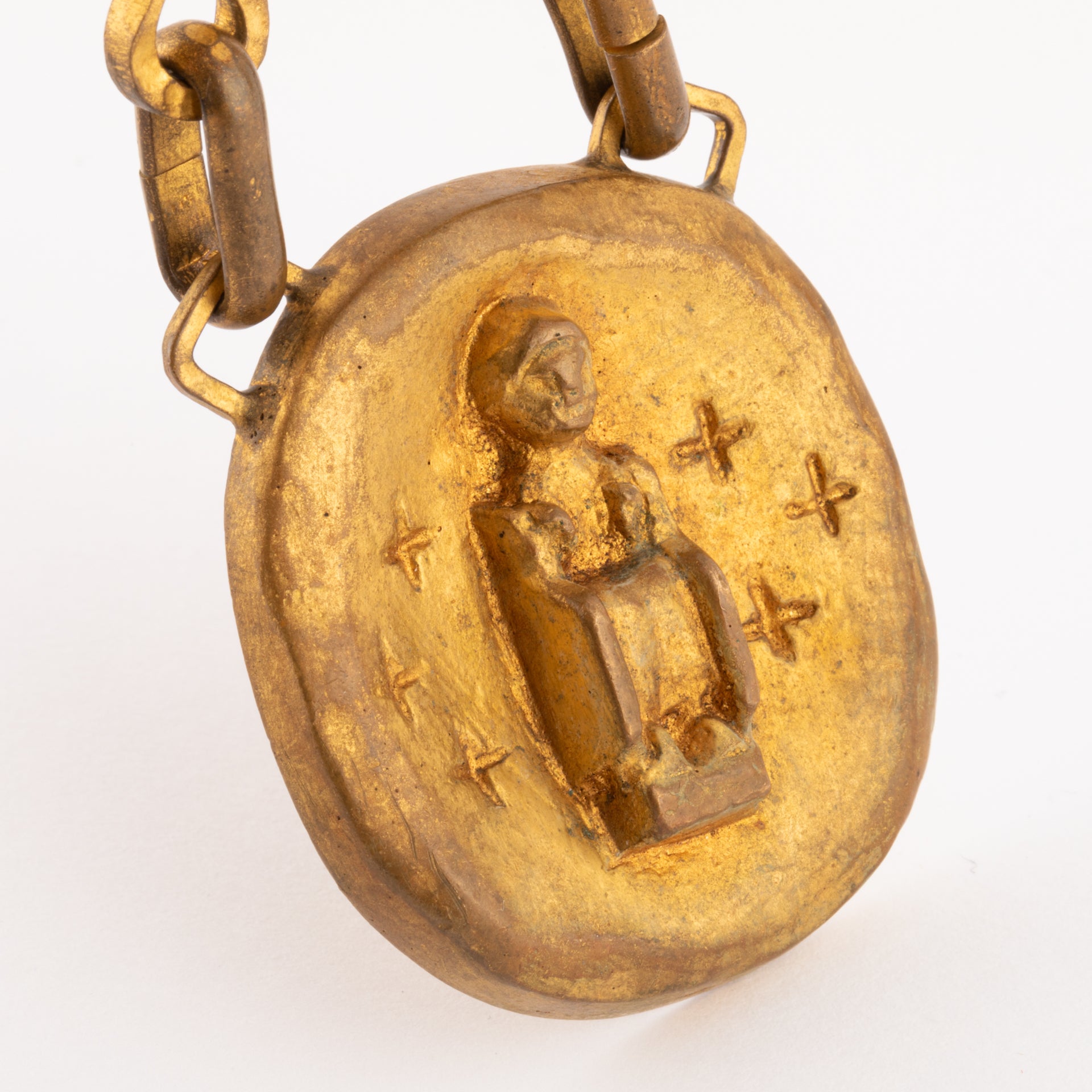 Necklace signed Line Vautrin representing "Sainte Foi"